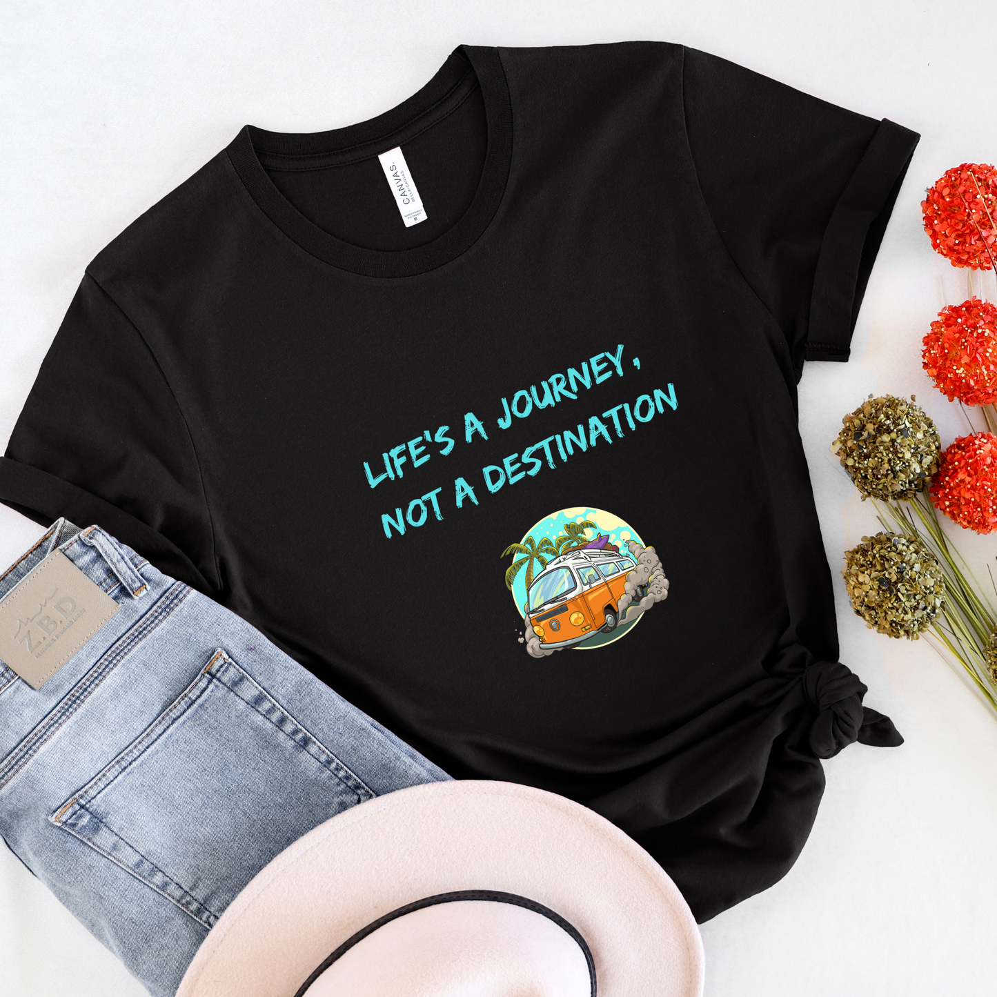 Life is a journey tropical van Men's travel t-shirt