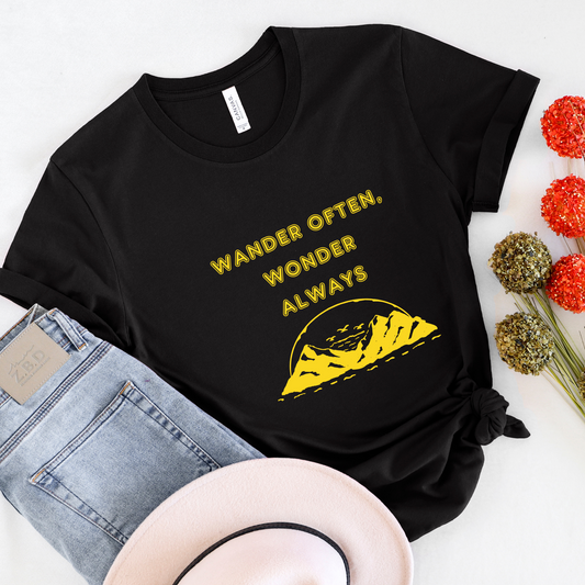 Wander Often, Wonder Always Men's travel T-shirt