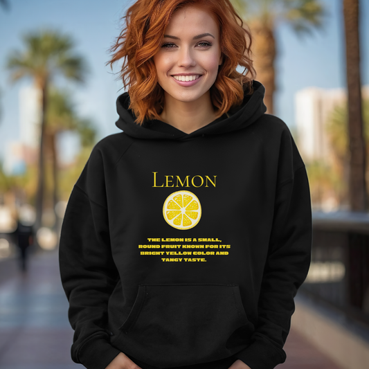 Lemon fruit black hoodie