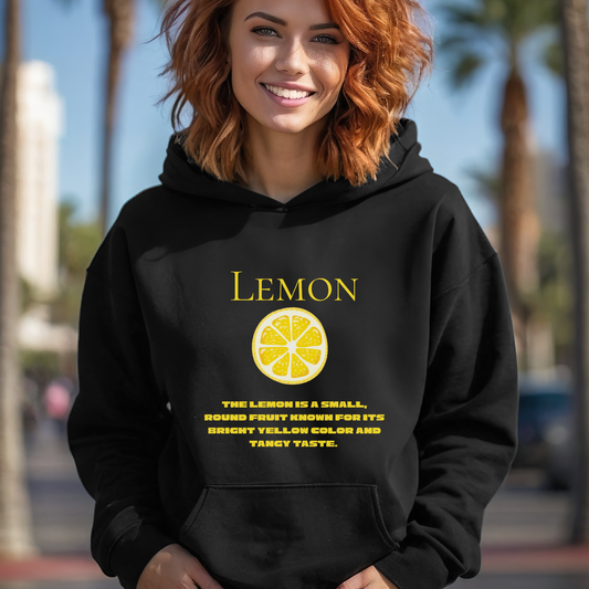 Lemon fruit black hoodie