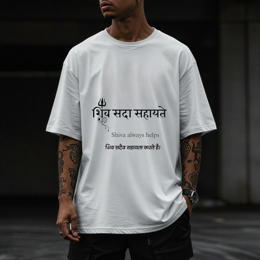 Sanskrit quote Shiva T-shirt -Shiva always helps